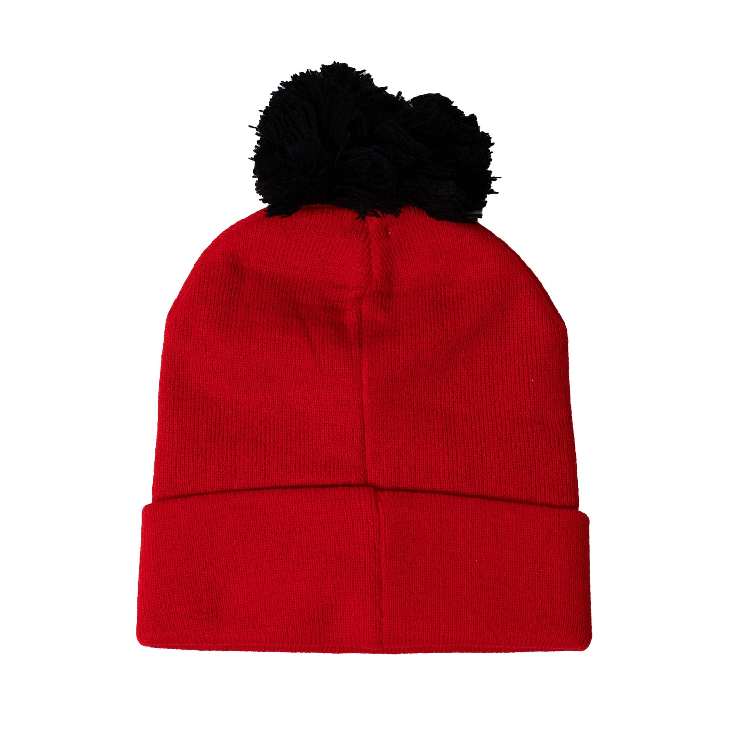 Red-Black - Back - Deadpool Face Pom Pom Beanie