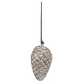 Silver - Front - Hill Interiors Pinecone Christmas Hanging Ornament