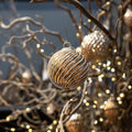 Silver-Bronze - Back - The Noel Collection Burnished Swirl Christmas Bauble