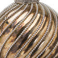 Silver-Bronze - Side - The Noel Collection Burnished Swirl Christmas Bauble