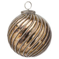 Silver-Bronze - Front - The Noel Collection Burnished Swirl Christmas Bauble