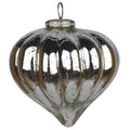 Dark Silver - Front - The Noel Collection Teardrop Christmas Bauble