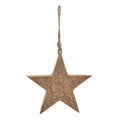 Brown - Back - Hill Interiors Wooden Star Hanging Ornament