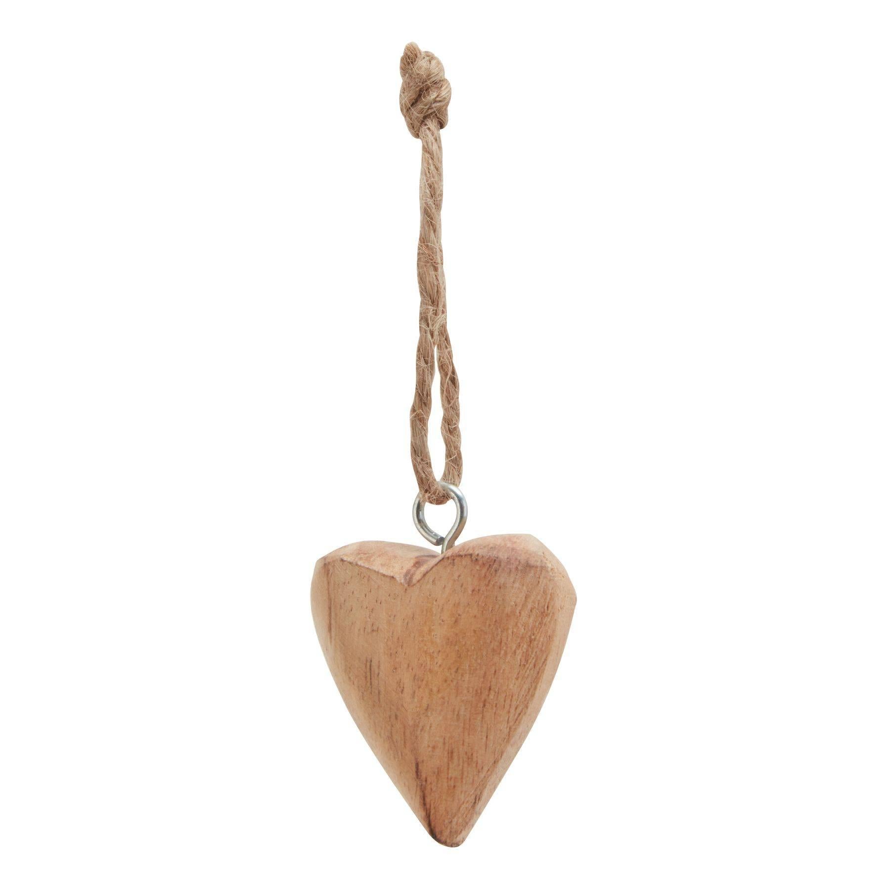 Brown-Black - Side - Hill Interiors Wooden Heart Hanging Ornament (Pack of 90)