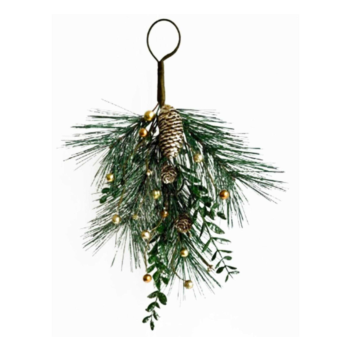 Green-Gold - Front - Hill Interiors Pinecone Christmas Decoration