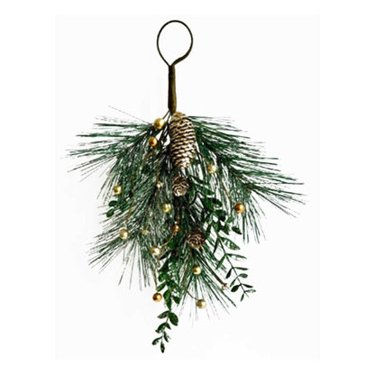 Green-Gold - Front - Hill Interiors Pinecone Christmas Decoration