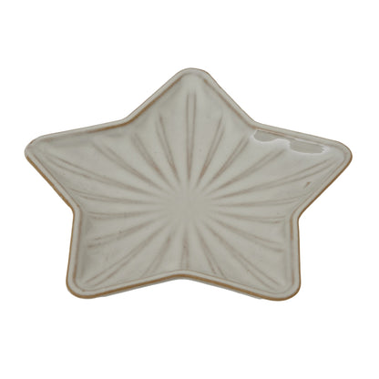 White - Back - Hill Interiors Ceramic Star Christmas Dish