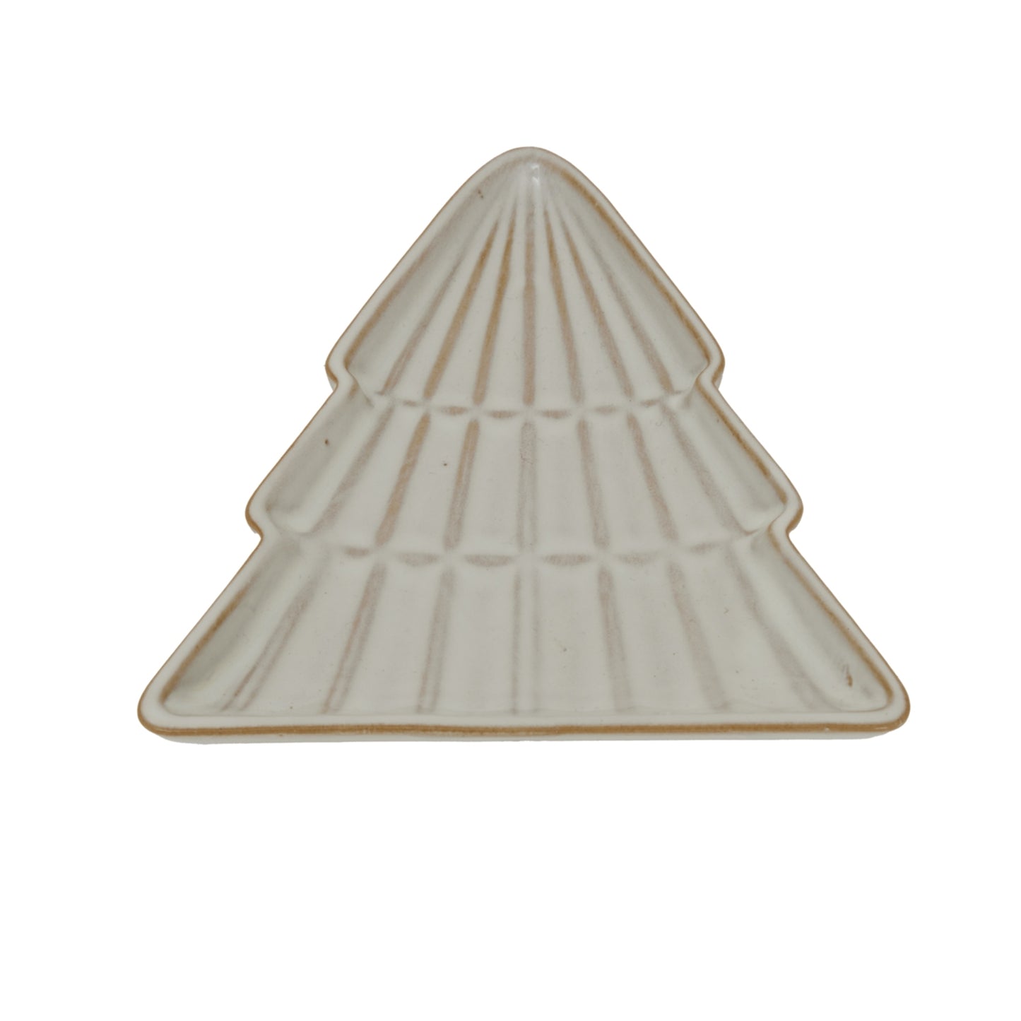 White - Front - Hill Interiors Ceramic Christmas Tree Dish