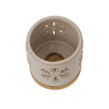White - Back - Hill Interiors Ceramic Snowflake Christmas Candle Holder