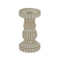 White - Front - Hill Interiors Ceramic Pillar Candle Holder