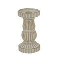 White - Back - Hill Interiors Ceramic Pillar Candle Holder