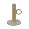 White - Front - Hill Interiors Ceramic Tapered Candle Holder