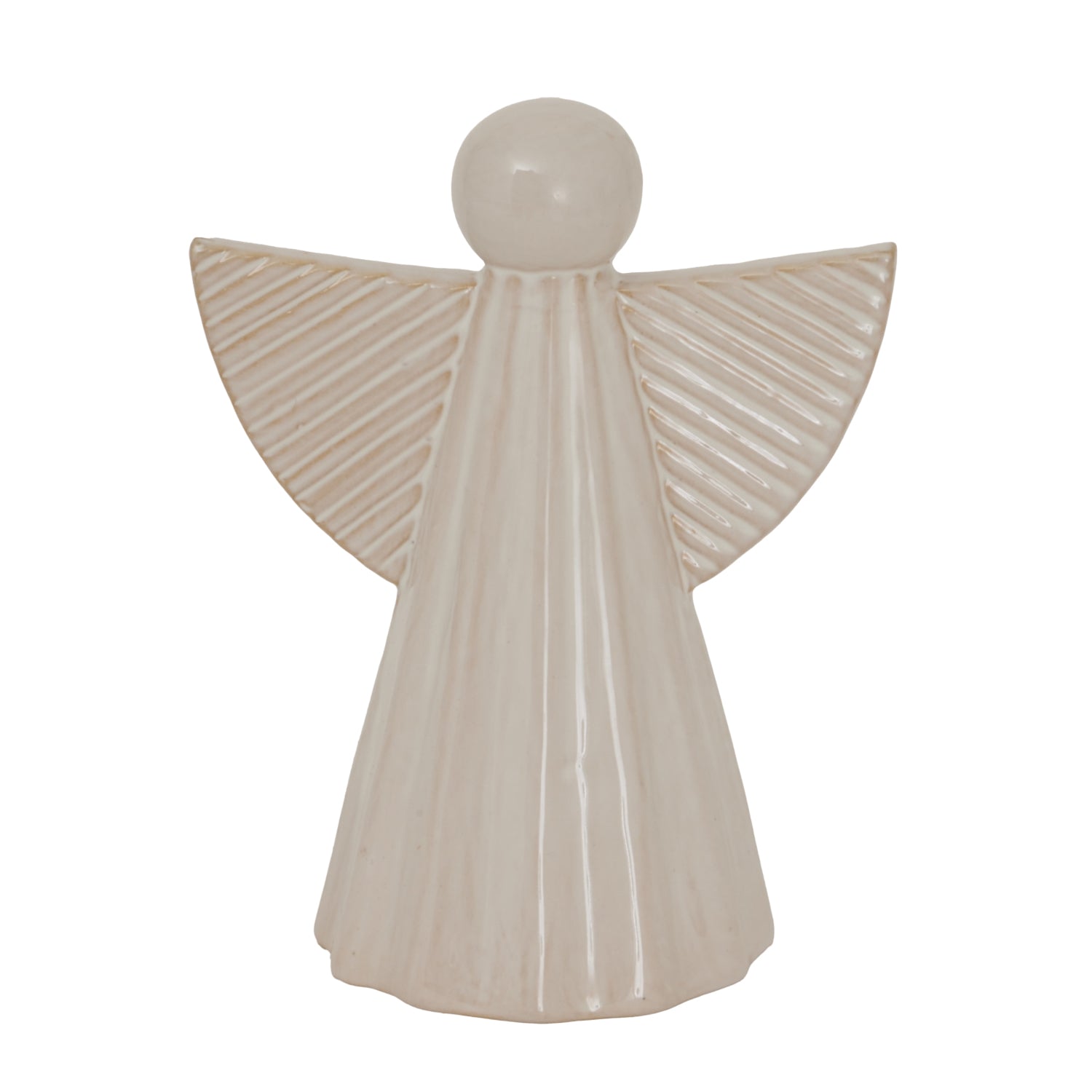 White - Front - Hill Interiors Ceramic Angel Christmas Decoration