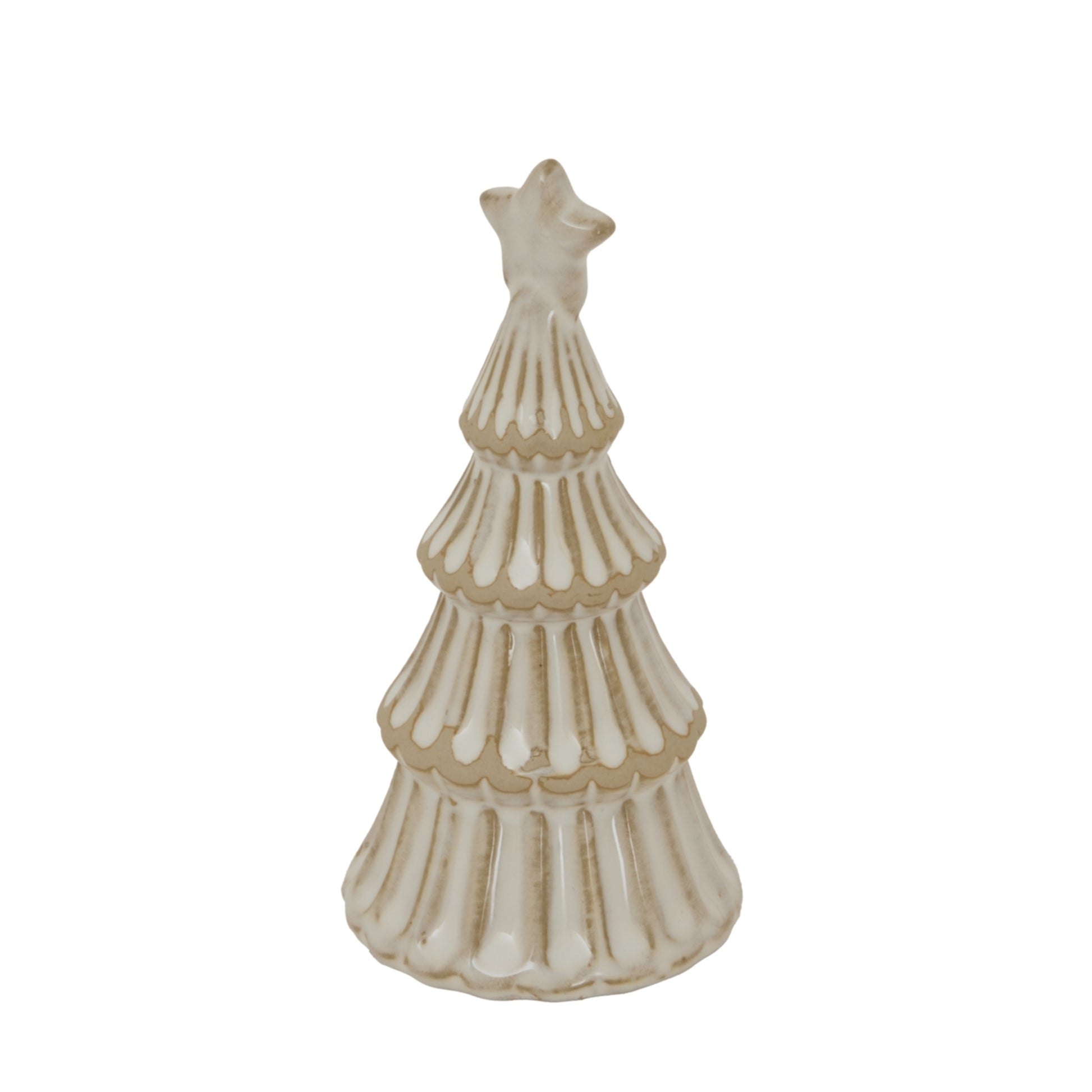 White - Back - Hill Interiors Ceramic Layered Tree Christmas Decoration
