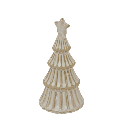 White - Back - Hill Interiors Ceramic Layered Tree Christmas Decoration