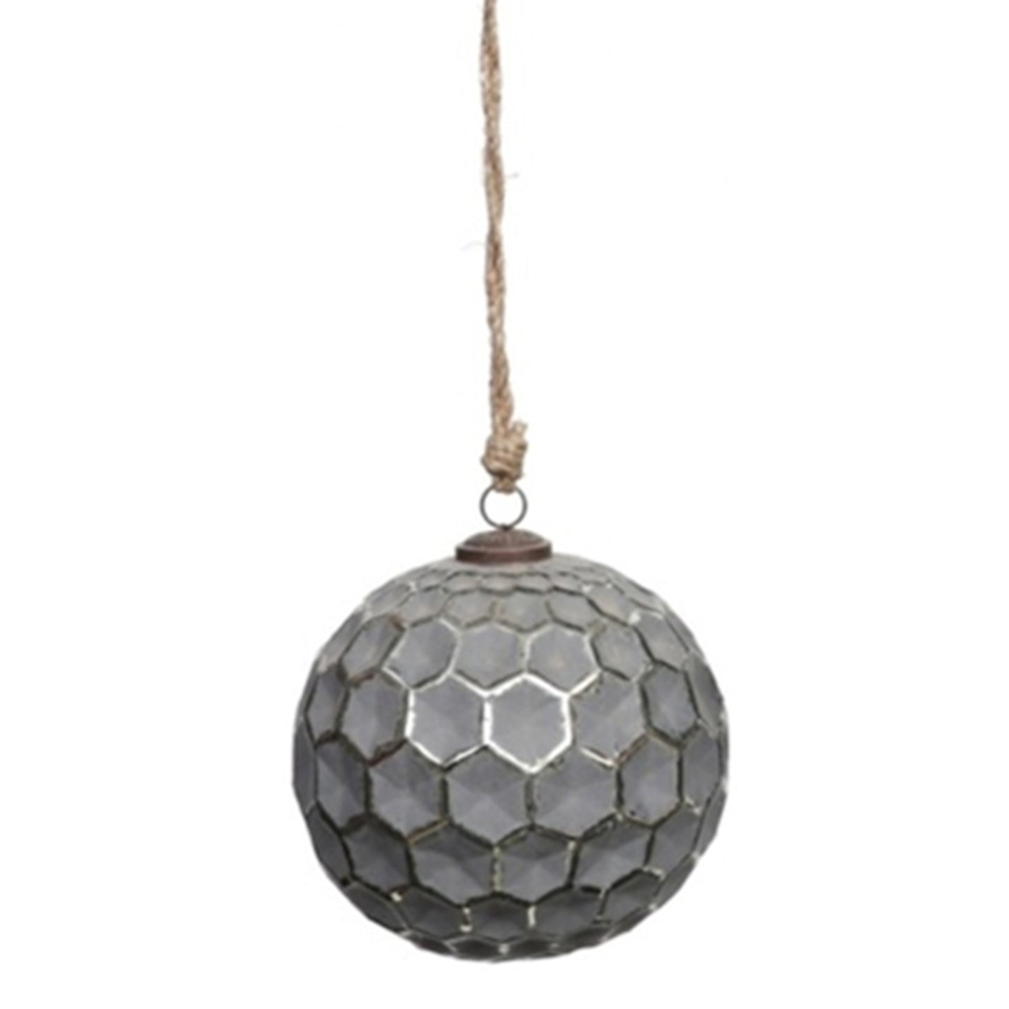 Silver Grey - Front - Hill Interiors Metallic Honeycomb Bauble