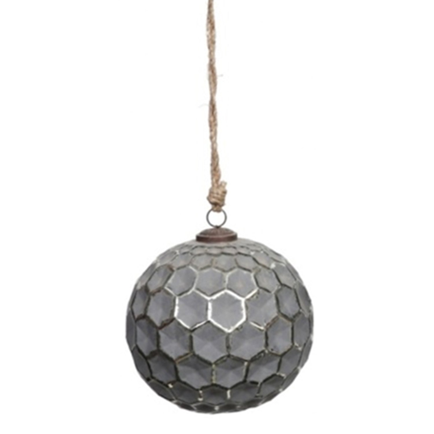 Silver Grey - Front - Hill Interiors Metallic Honeycomb Bauble
