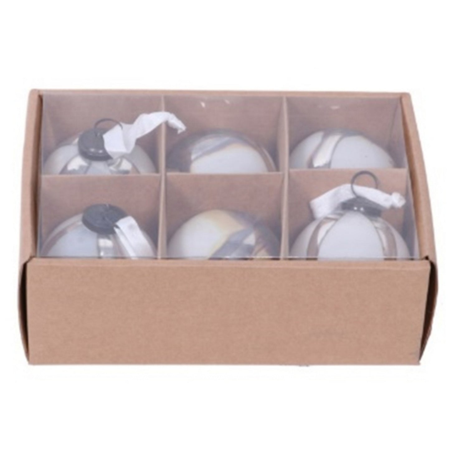 Silver - Front - Hill Interiors Ombre Bauble (Pack of 6)