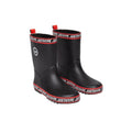 Black - Front - Hype Childrens-Kids Tape Wellies