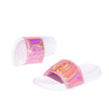 Pink - Back - Hype Childrens-Kids Aurora Holographic Sliders