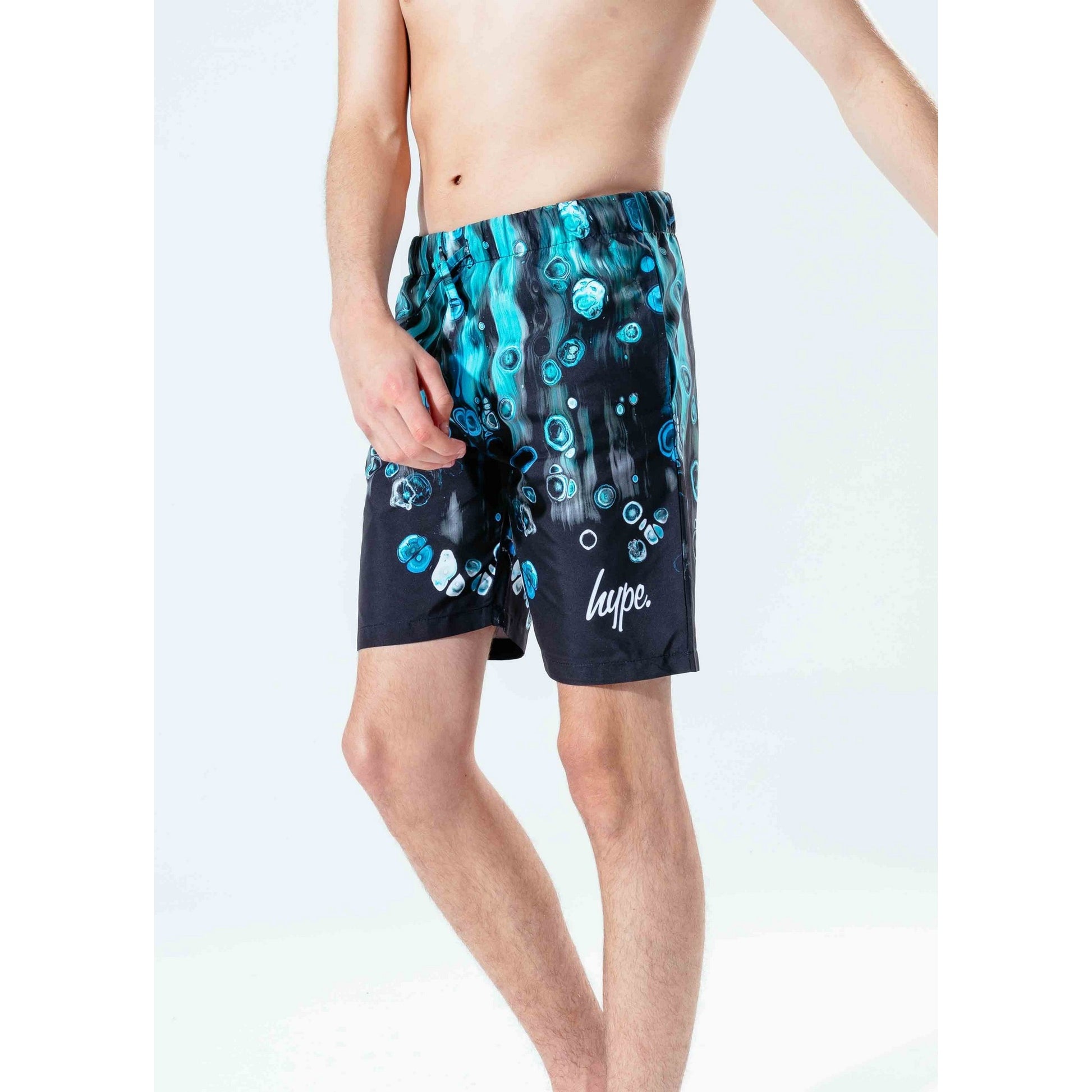 Black-Blue - Back - Hype Childrens-Kids Bubble Swim Shorts