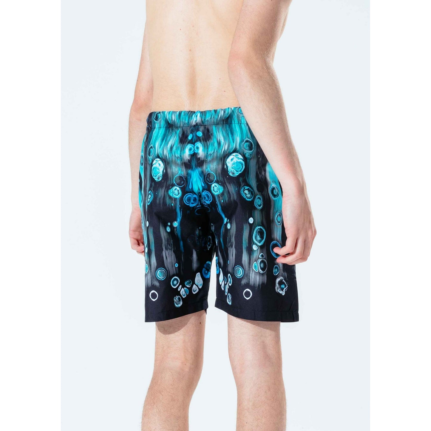 Black-Blue - Side - Hype Childrens-Kids Bubble Swim Shorts