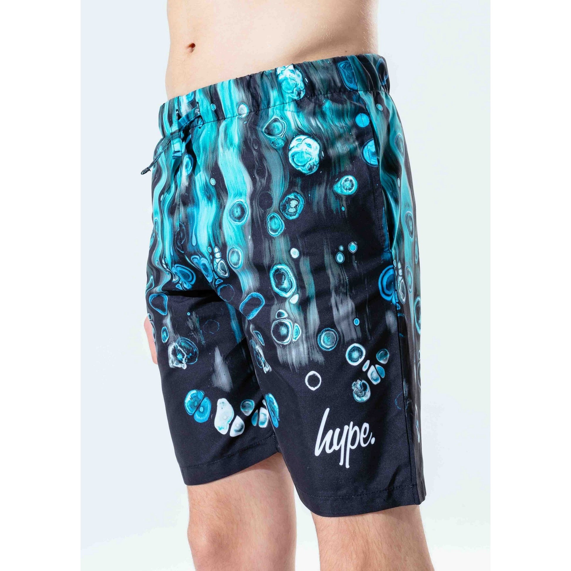 Black-Blue - Front - Hype Childrens-Kids Bubble Swim Shorts