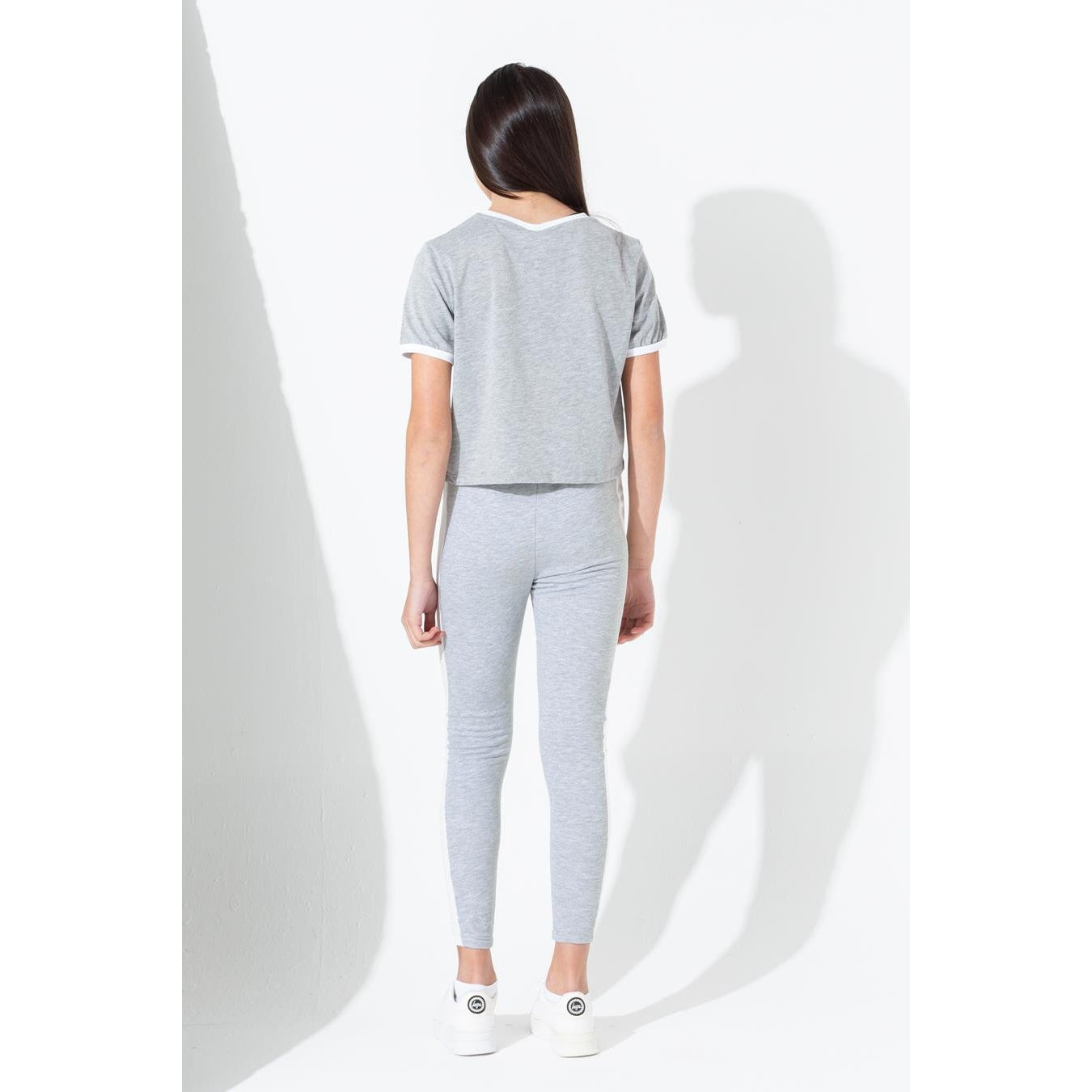 Grey - Back - Hype Childrens-Kids Ringer Crop Top