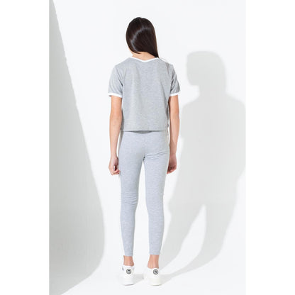 Grey - Back - Hype Childrens-Kids Ringer Crop Top