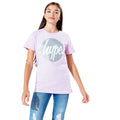Lilac-Silver - Front - Hype Girls Glitter T-Shirt