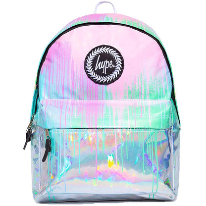 Pink-Green - Front - Hype Holo Drips Backpack