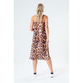 Beige - Back - Hype Womens-Ladies Leopard Print Slip Dress