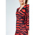 Brick Red-Black - Lifestyle - Hype Womens-Ladies Tiger Midi Dress