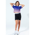 Navy-Pink - Back - Hype Childrens-Kids Speckle Fade Crop Top
