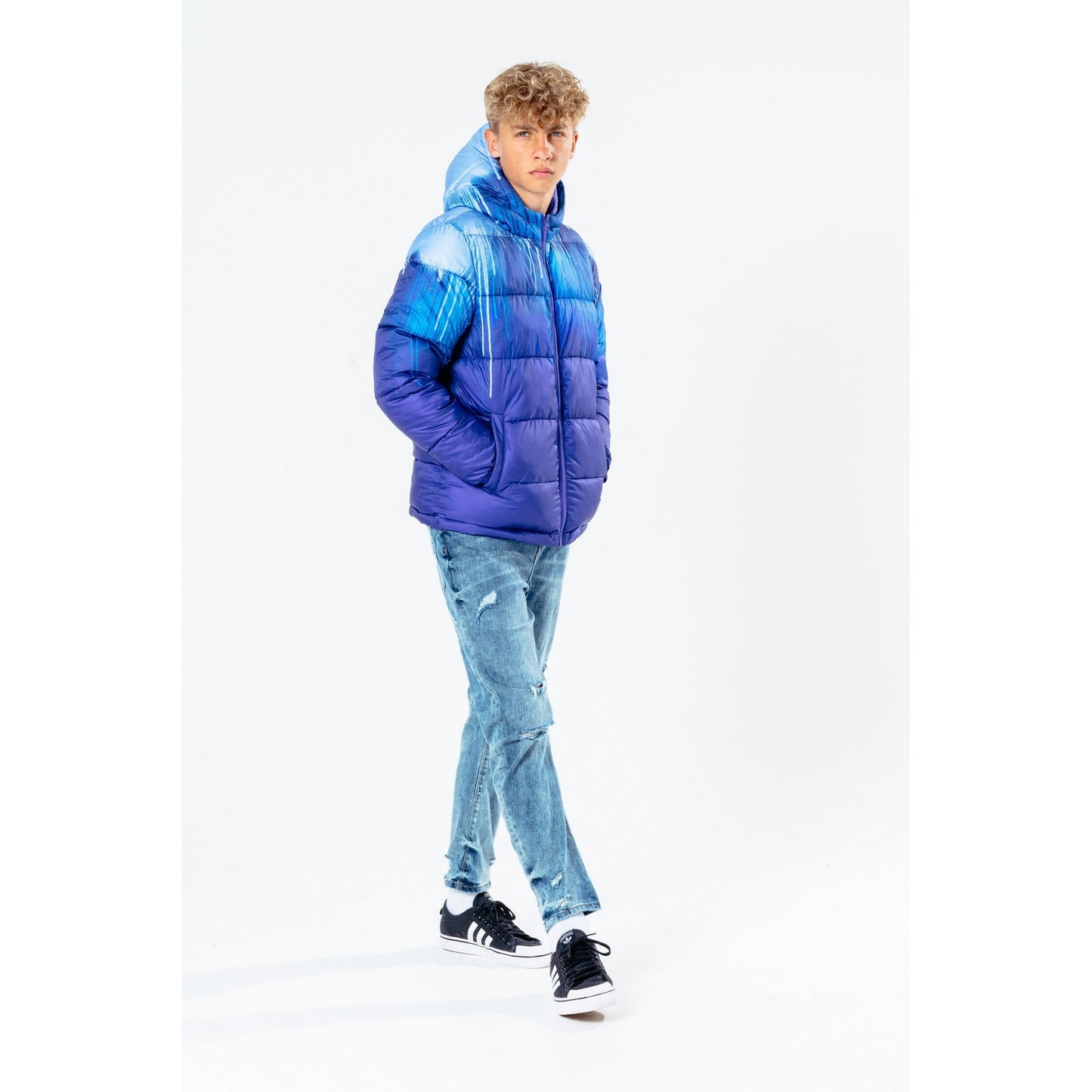 Blue - Back - Hype Boys Drips Puffer Jacket
