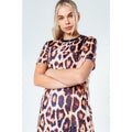 Brown - Side - Hype Womens-Ladies Leopard Maxi Dress