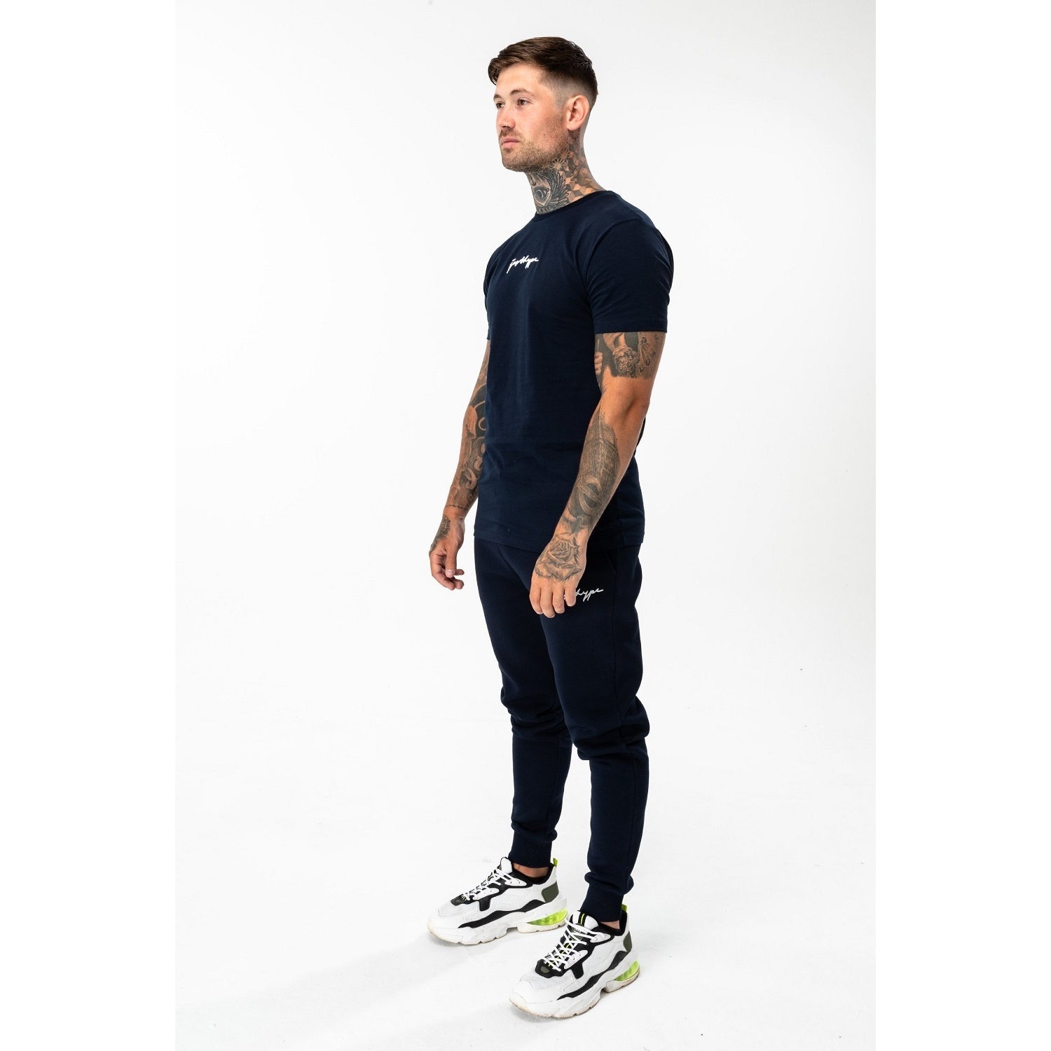 Navy - Back - Hype Mens Scribble Logo Jogging Bottoms