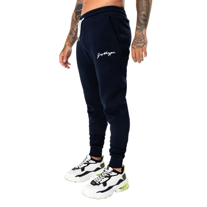 Navy - Front - Hype Mens Scribble Logo Jogging Bottoms