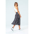 Black-White - Close up - Hype Womens-Ladies Spotted Midi Skirt