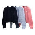 Black-Grey-Pink - Front - Hype Childrens-Kids Cropped Sweatshirt (Pack of 3)