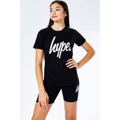 Black - Side - Hype Girls T-Shirt & Shorts Set