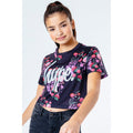 Black-Peach-Pink - Close up - Hype Girls Ditsy Floral Crop Top