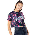 Black-Peach-Pink - Front - Hype Girls Ditsy Floral Crop Top