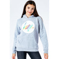 Grey-White - Front - Hype Girls Rainbow Sequin Hoodie