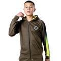 Khaki-Black-Neon Green - Front - Hype Childrens-Kids Fade Track Jacket