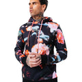 Black-Orange-Light Blue - Back - Hype Mens Rose Pullover Hoodie