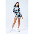 Black-Pastel Blue-Pink - Back - Hype Girls Pastel Abstract Cropped Pullover Hoodie