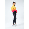 Yellow-Coral-Pink - Side - Hype Girls Sunset Fade Crop Sweatshirt