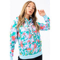 Turquoise-Pink-White - Lifestyle - Hype Womens-Ladies Flower Power Pullover Hoodie