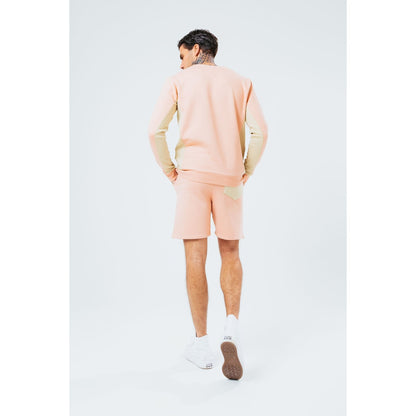 Dusty Pink-Cream - Side - Hype Mens Reverse Jumper